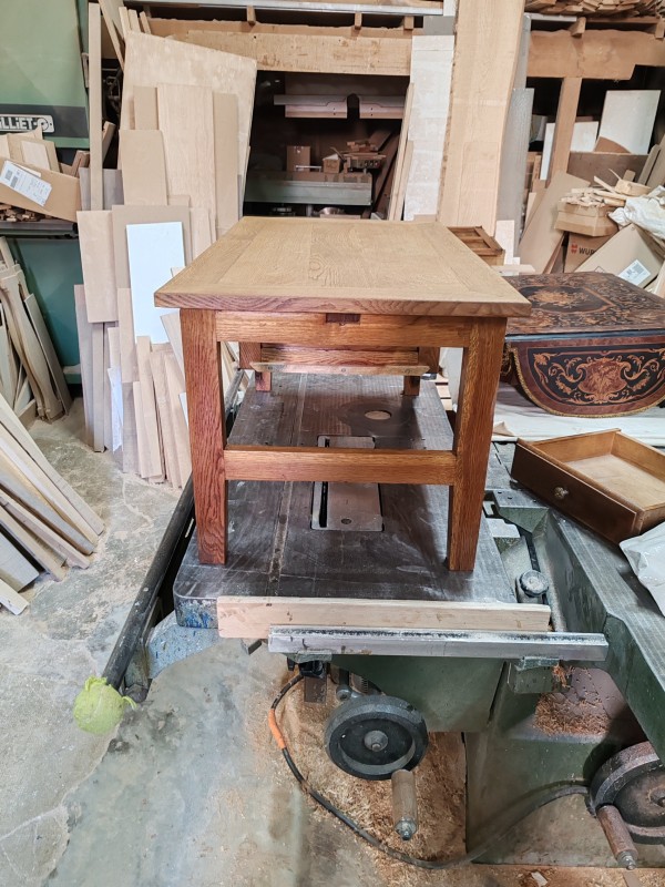 menuisier pour la transformation d'un meuble bureau en chêne en table basse sur Marseille 13012