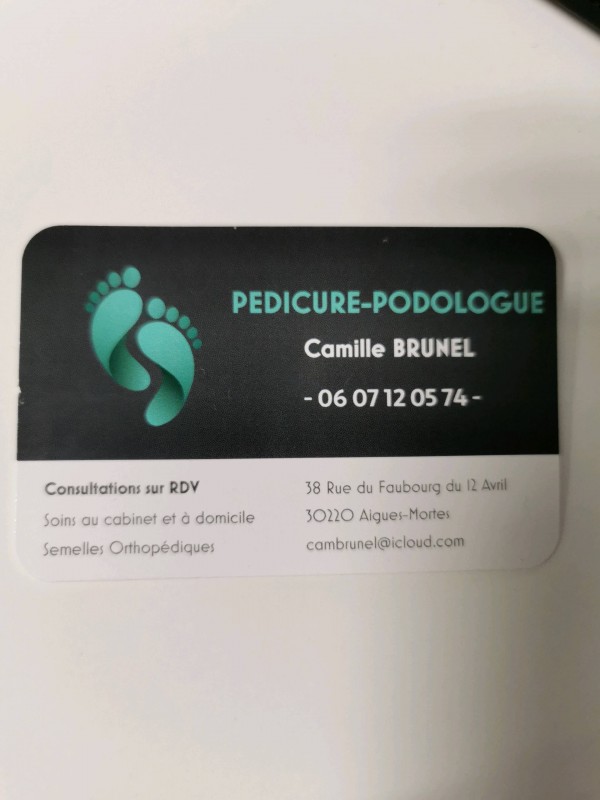 Spécialiste de la pédicure et des semelles orthopédique  Sainte Marie de la Mer Camille brunel
