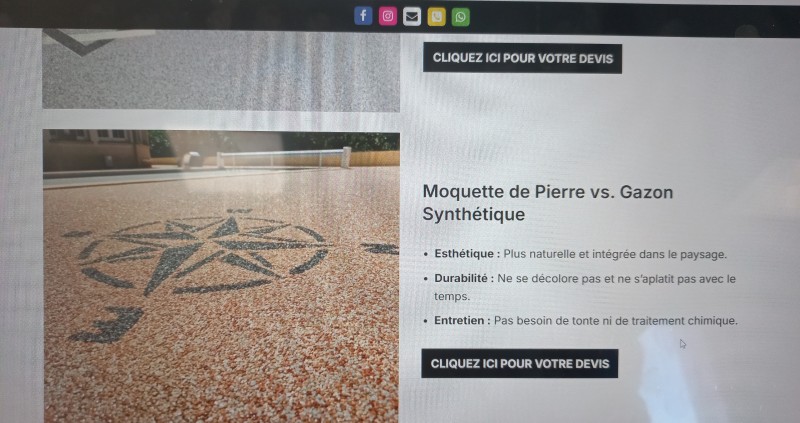 A qui faire appel pour poser de la moquette de pierre natutelle pour ma terrasse exterieure sur Saint Aunès proche de Montpellier