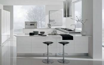 Cuisine Modele REFLET blanc brillant design