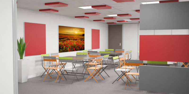 Installation et pose de panneaux acoustiques pour nuisances sonores dans un Open Space à Marseille