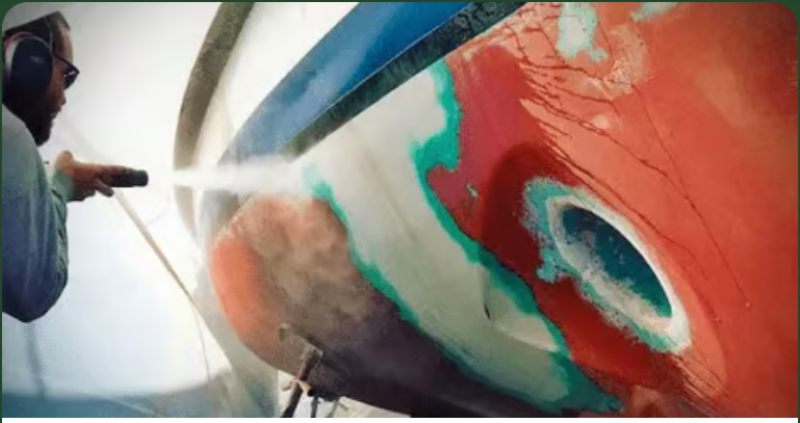 Entreprise pour décapage et nettoyage par hydrogommage pour chantier naval à Toulon dans le Var