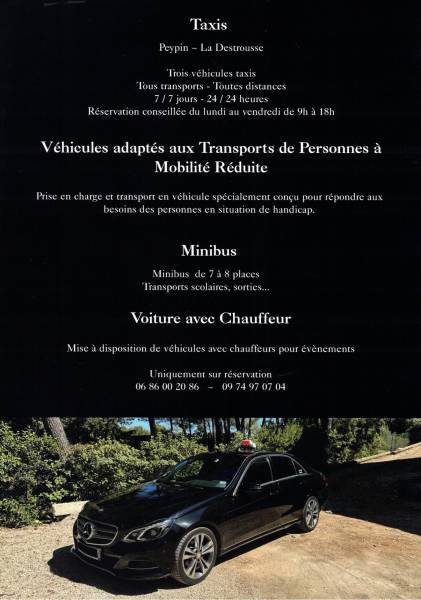 Taxi Belcodène La Bouilladisse : transport pour écoles, EHPAD et associatif