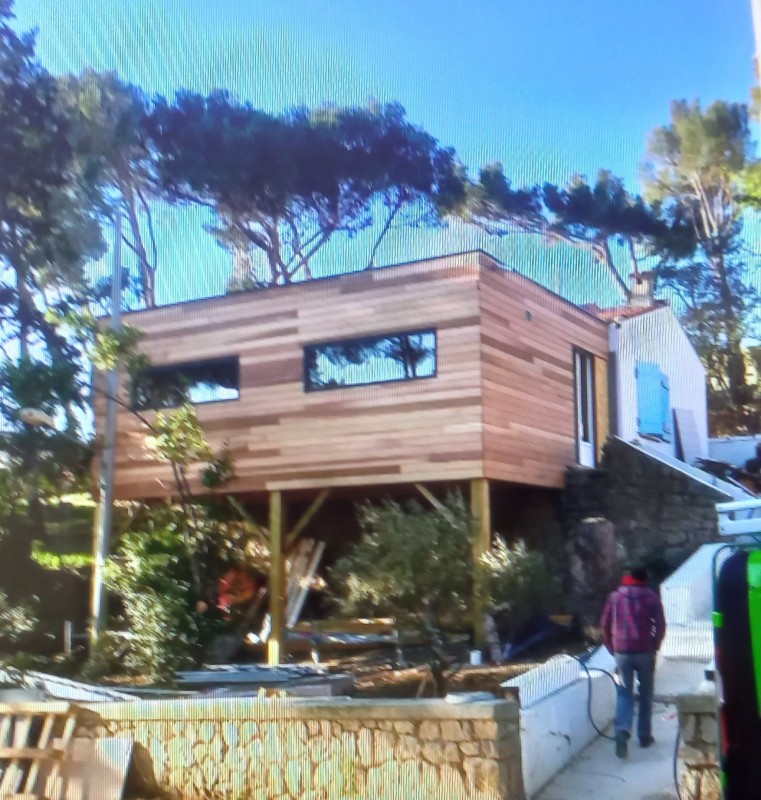 hauteur de maison à ossature bois sur Saint-Clément-de-Rivière proche de Saint-Martin de Londres m