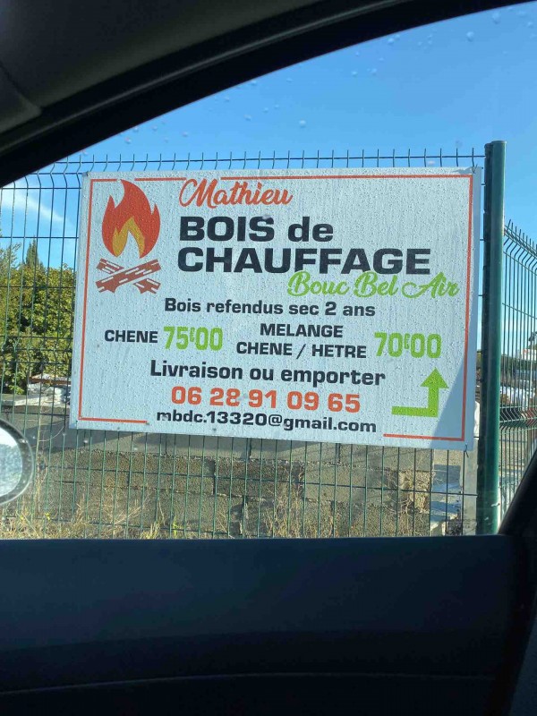 Où trouver du bois de chauffage pour sa cheminée d’extérieur sec de deux ans en chêne sur Bouc-Bel-Air, Mathieu bois de chauffage