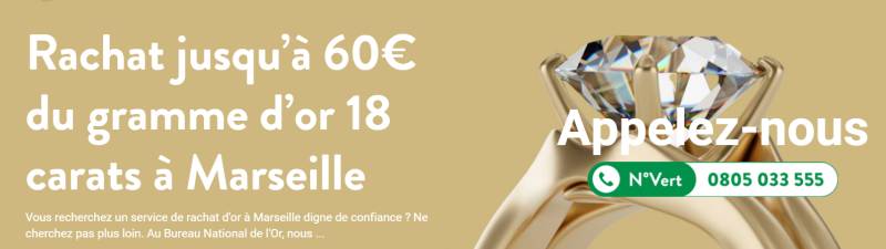 Achat d'or à Marseille au meilleurs cours avec le Bureau National de l'or