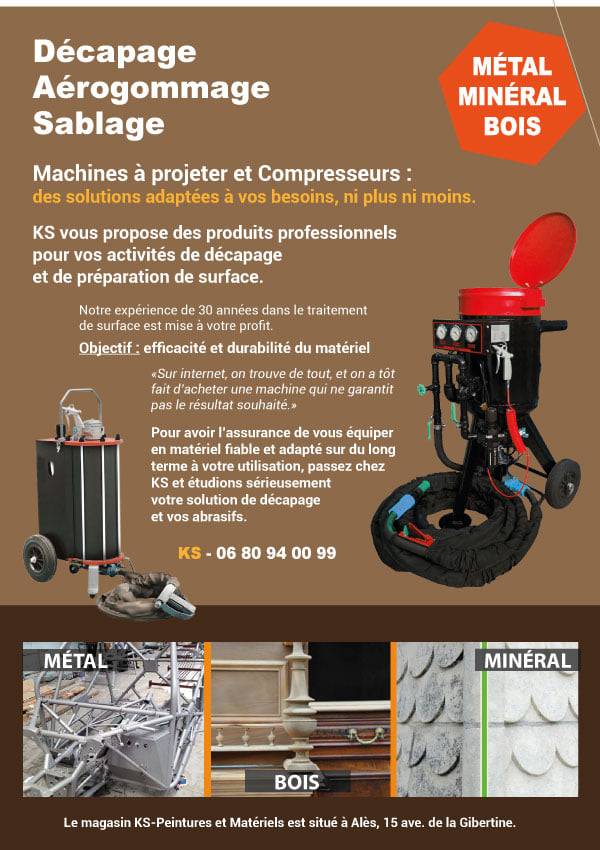 Où acheter une machine à projeter et un compresseur pour décapage et sablage à Bagnols-sur-Cèze dans le Gard