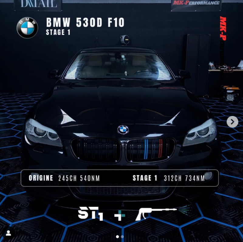 reprogrammation moteur stage 1 BMW 530d F10 à Colombier-Fontaine