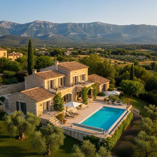 Location Mas Provençal d'exception avec piscine chauffée et vue panoramique dans les Alpilles proche de Saint-Rémy de Provence