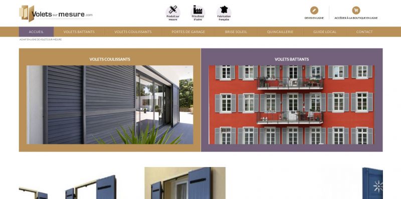 Achat volets en ligne